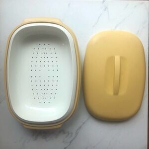 Tupperware Serving Steamer Bowl set Lid vintage USA Retro rare kitchenware